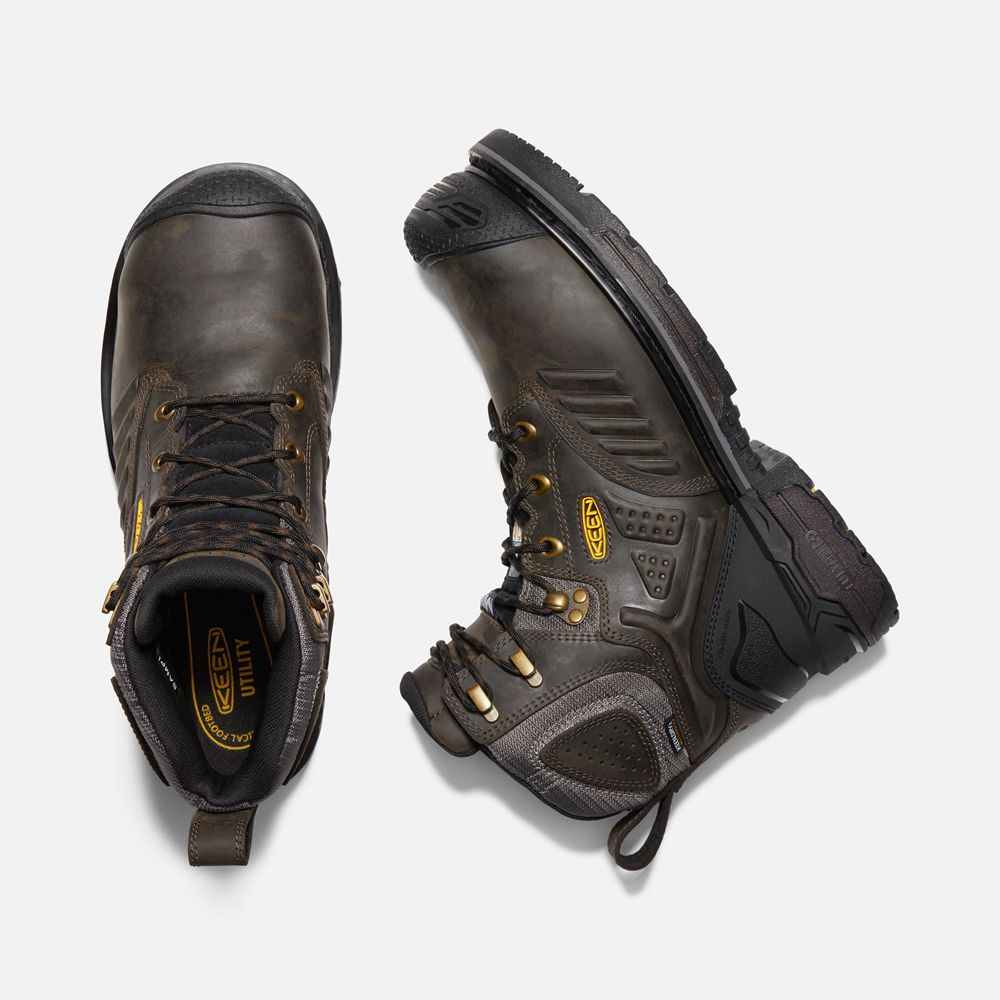 Cizme Keen Romania Barbati Negrii Maro Csa Philadelphia 6\" Internal Met Waterproof (Carbon-Fiber Toe